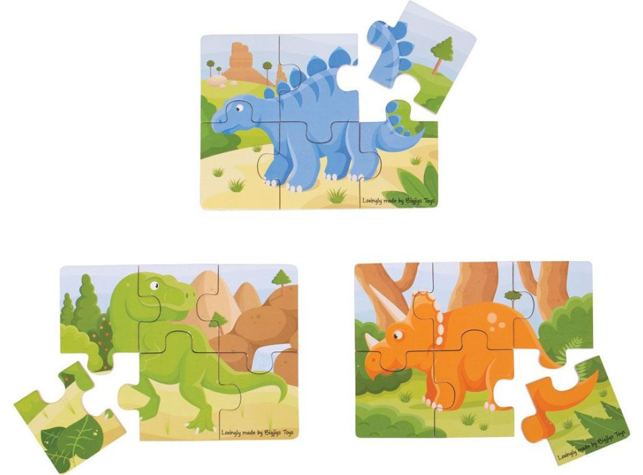 Bigjigs Toys Puzzle 3v1 dinosaury