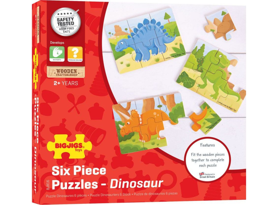 Bigjigs Toys Puzzle 3v1 dinosaury