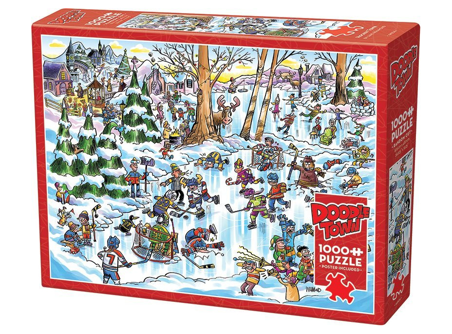 COBBLE HILL Puzzle DoodleTown: Hokejové mesto 1000 dielikov
