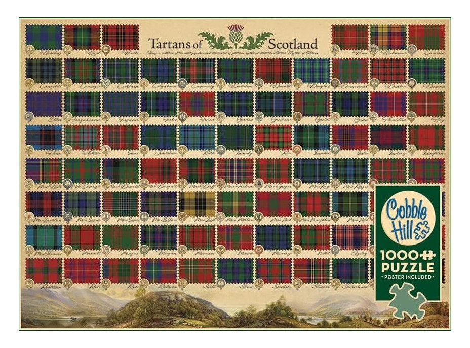 COBBLE HILL Puzzle Škótske tartany 1000 dielikov