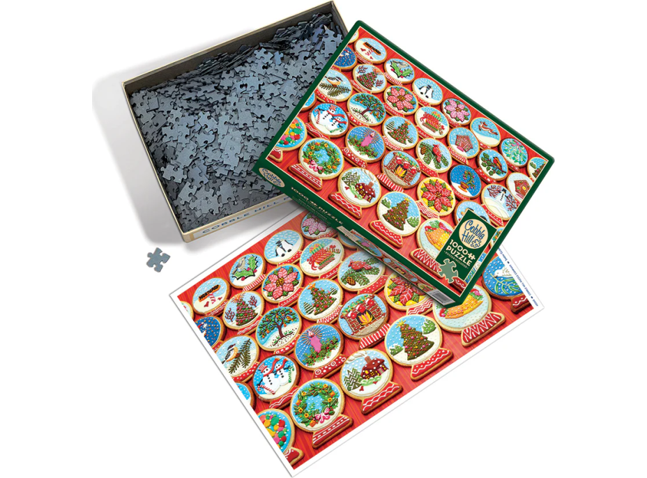 COBBLE HILL Puzzle Vianočné sušienky v tvare snežítok 1000 dielikov