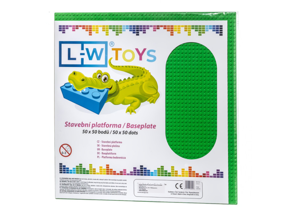 LW Toys Veľká podložka na stavanie 50x50 zelená