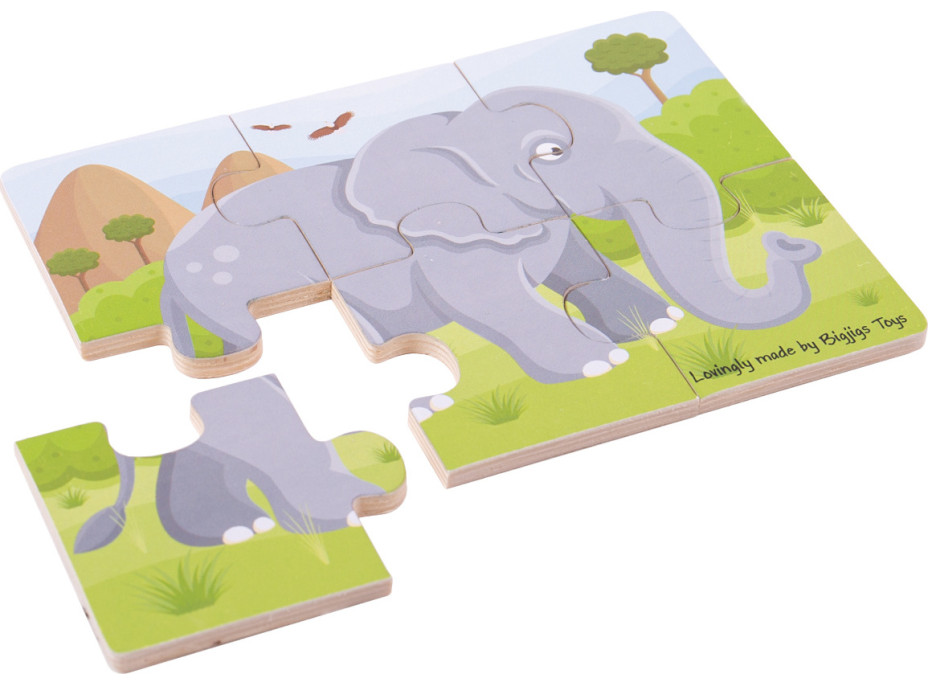 Bigjigs Toys Puzzle 3v1 safari zvieratká