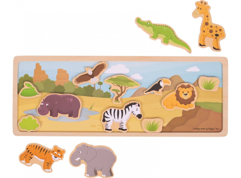 Bigjigs Toys Magnetické puzzle safari