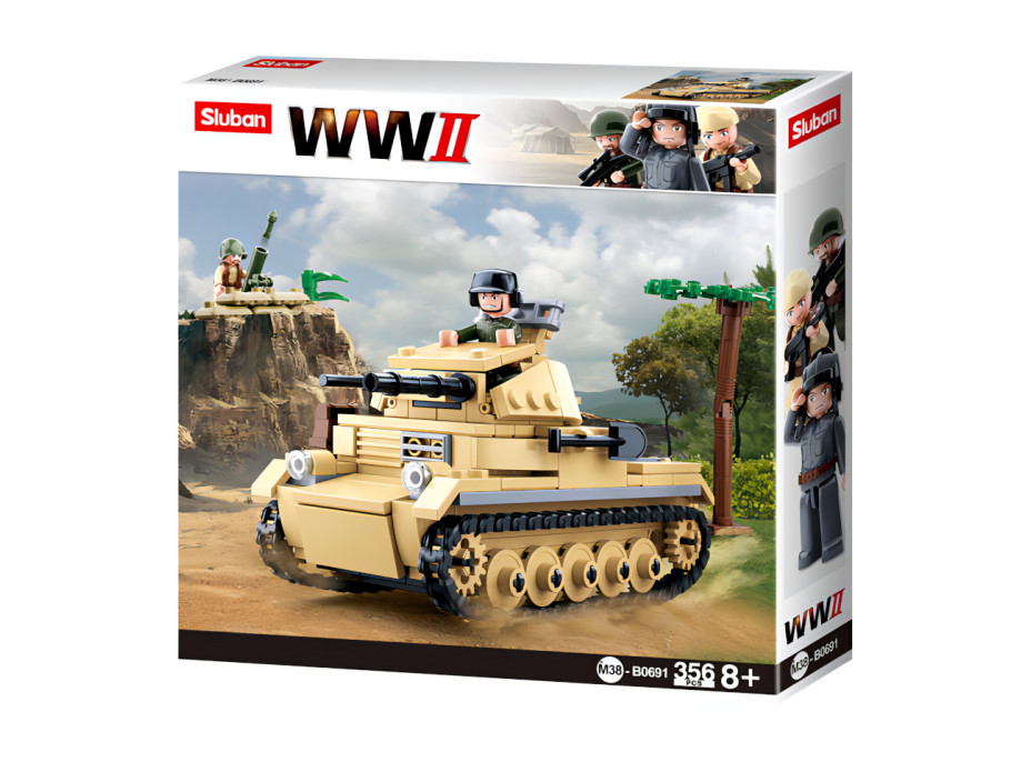 Sluban WWII M38-B0691 Nemecký tank Panzer II