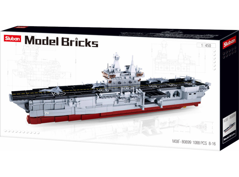 Sluban Model Bricks M38-B0699 Lietadlová loď 1:450