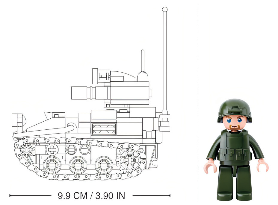 Sluban Model Bricks M38-B0750 Malý tank Wiesel AWC 2v1