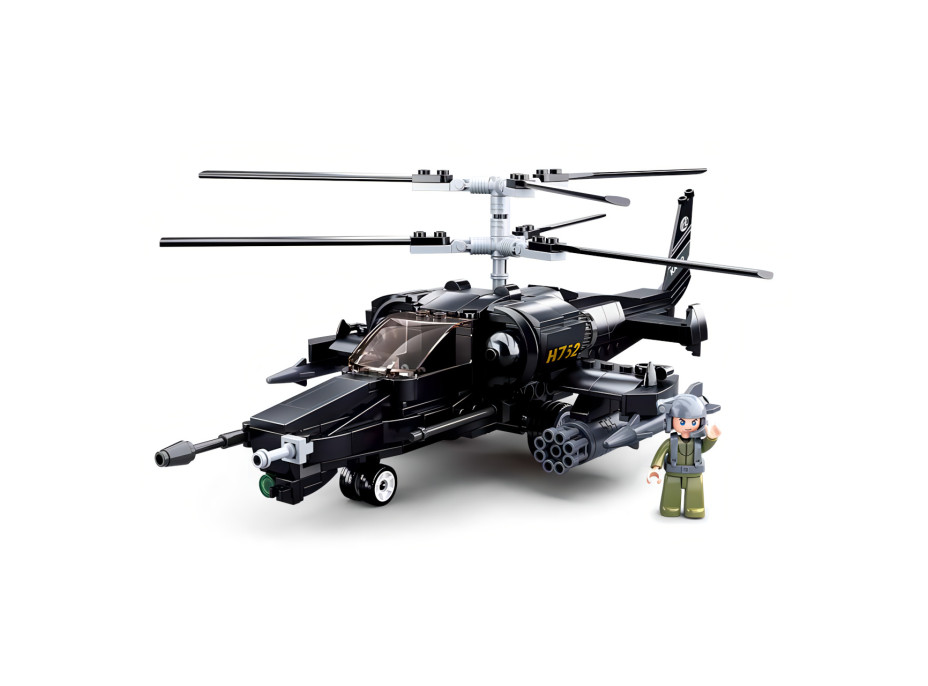 Sluban Model Bricks M38-B0752 Bojový vrtuľník Ka-50 Black Shark