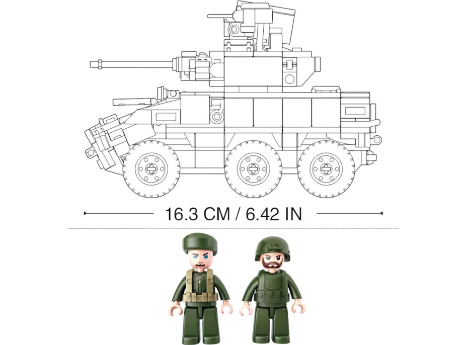 Sluban Model Bricks M38-B0753 Obrnené bojové vozidlo 6x6 EBRC Jaguar