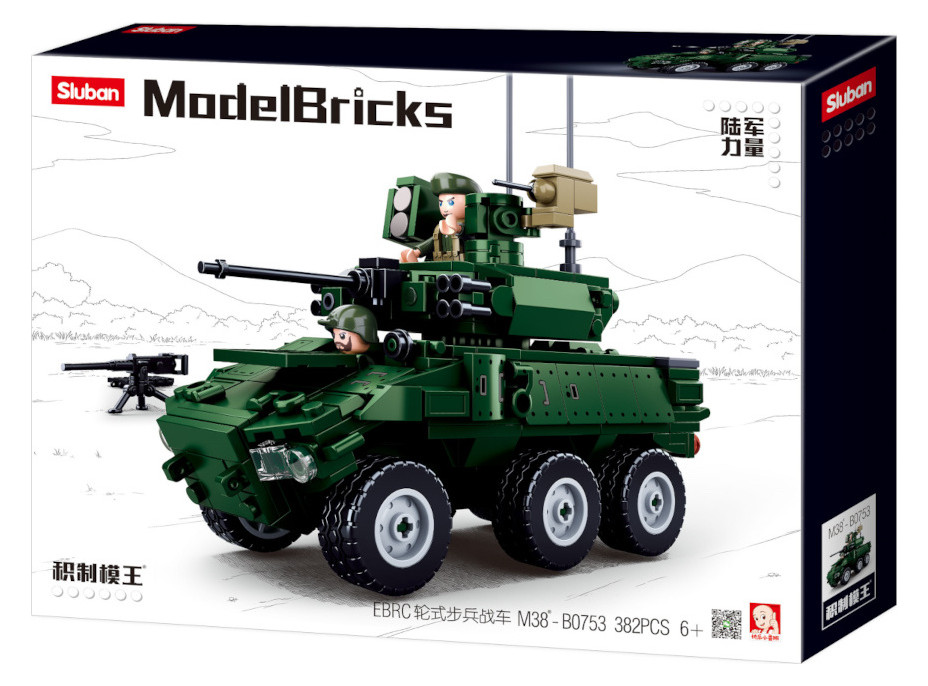 Sluban Model Bricks M38-B0753 Obrnené bojové vozidlo 6x6 EBRC Jaguar