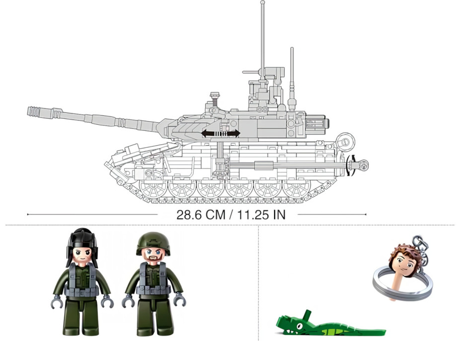 Sluban Model Bricks M38-B0756 Veľký bojový tank T-90