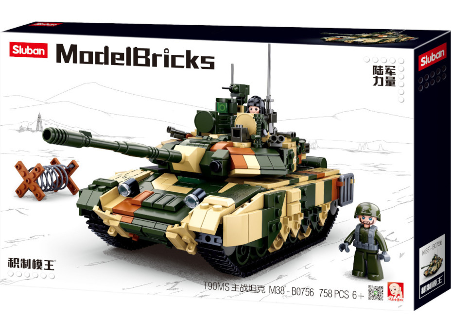 Sluban Model Bricks M38-B0756 Veľký bojový tank T-90