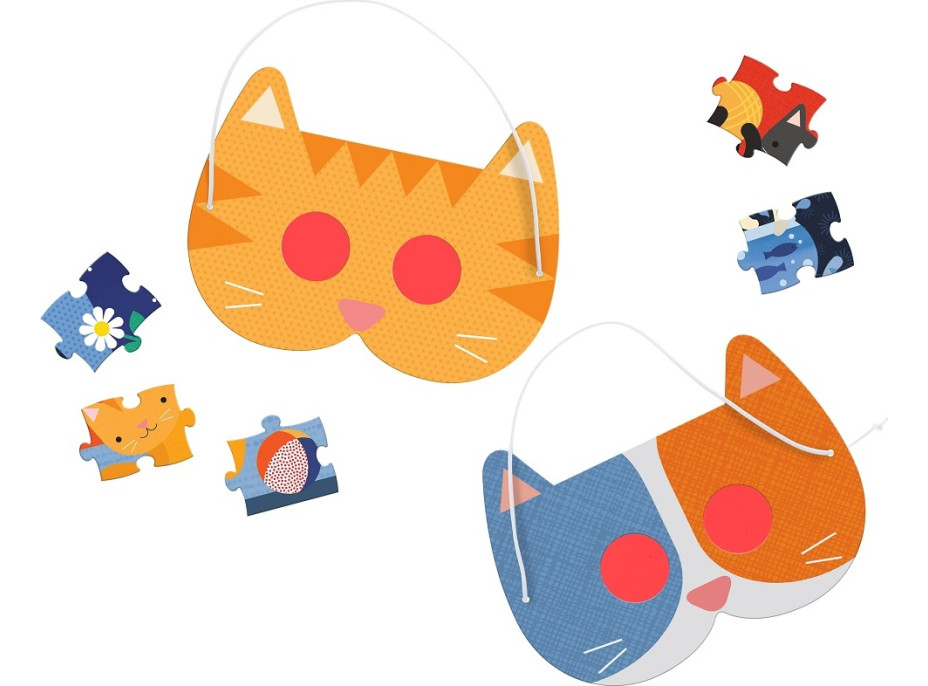 Petit Collage Puzzle mačky 100 ks s 3D okuliarmi