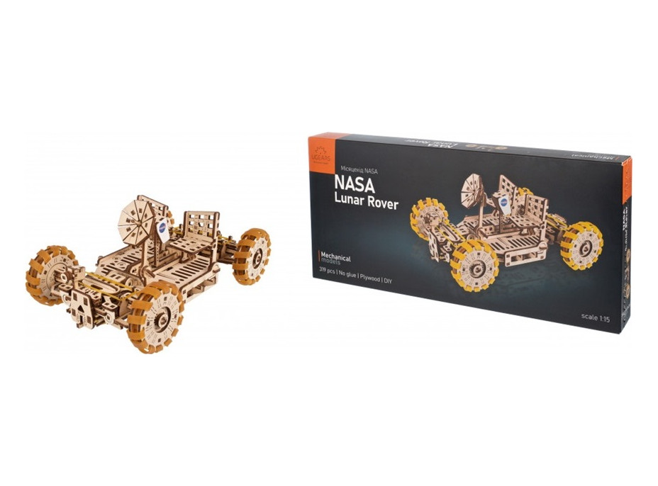 Ugears 3D drevené mechanické puzzle NASA, Lunárne vozítko