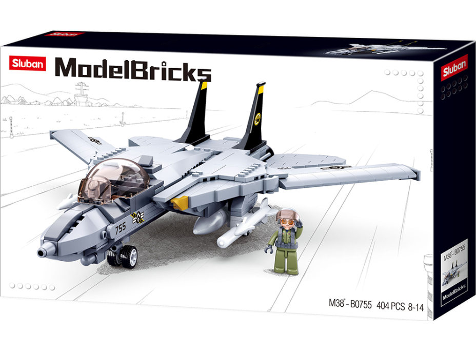 Sluban Model Bricks M38-B0755 Stíhacie lietadlo F-14 Tomcat