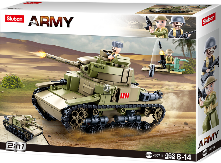 Sluban Army M38-B0711 Stredný taliansky tank 2v1