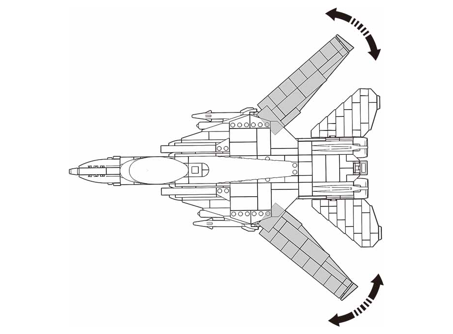 Sluban Model Bricks M38-B0755 Stíhacie lietadlo F-14 Tomcat