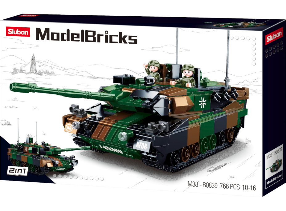 Sluban Model Bricks M38-B0839 Nemecký bojový tank Leopard 2A5