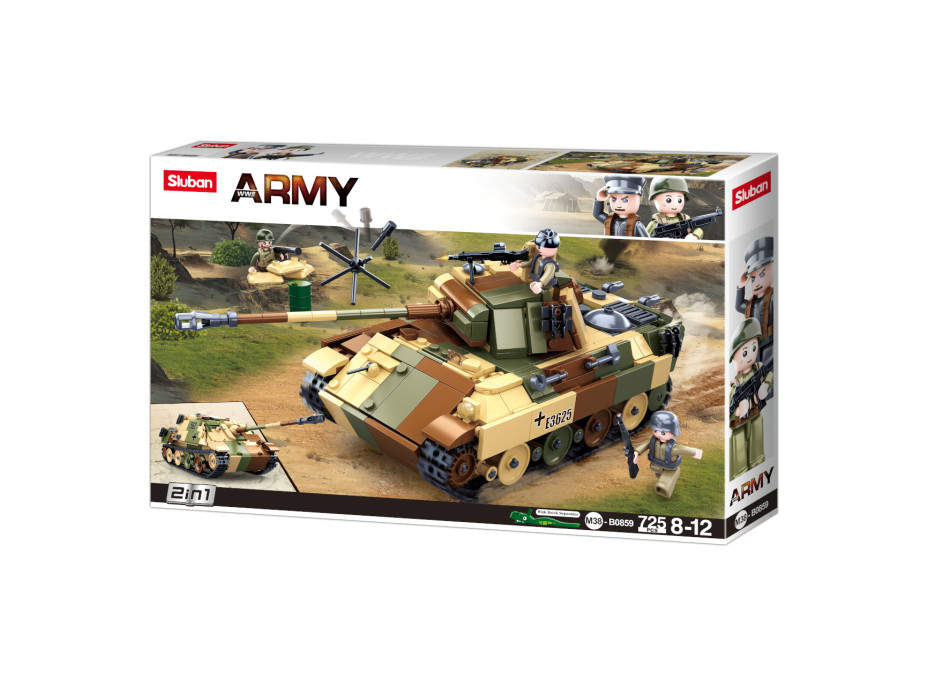 Sluban Army N38-B0859 Maskovaný tank stredný 2v1