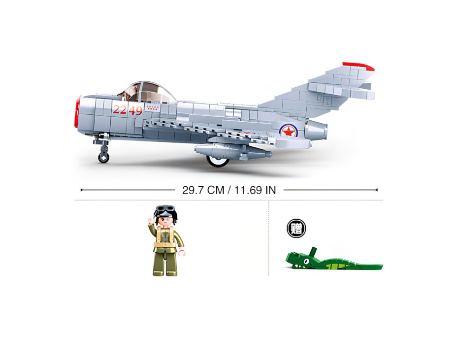 Sluban Model Bricks M38-B0983 Prúdové stíhacie lietadlo MiG-15