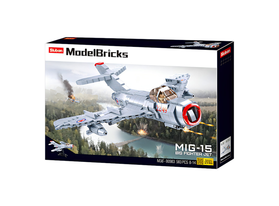 Sluban Model Bricks M38-B0983 Prúdové stíhacie lietadlo MiG-15