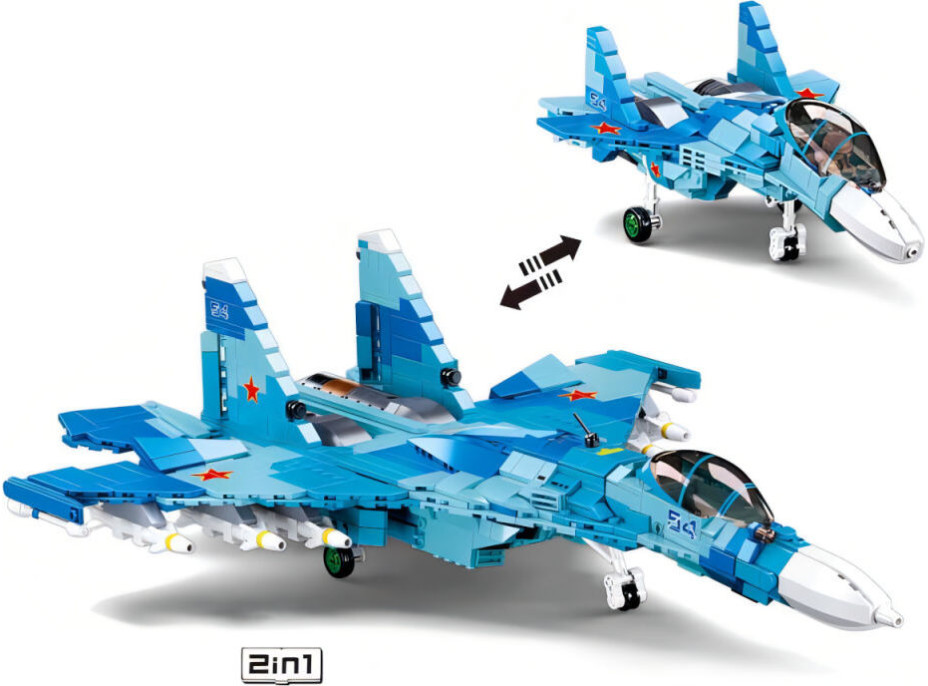 Sluban Model Bricks M38-B0985 Stíhacie lietadlo Su-27 2v1