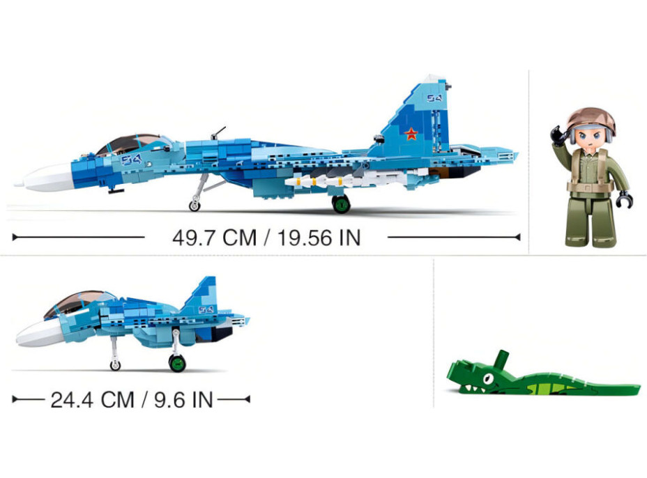 Sluban Model Bricks M38-B0985 Stíhacie lietadlo Su-27 2v1