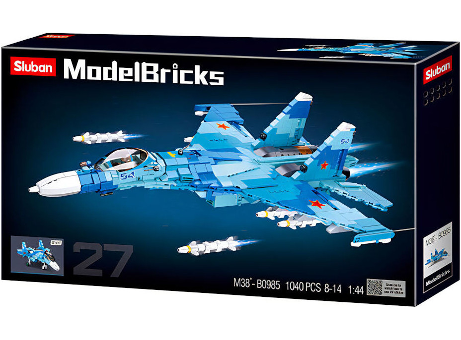 Sluban Model Bricks M38-B0985 Stíhacie lietadlo Su-27 2v1