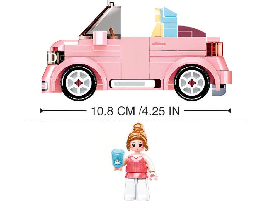 Sluban Girls Dream Mini Handcraft M38-B1086 Qmini ružový Kabriolet