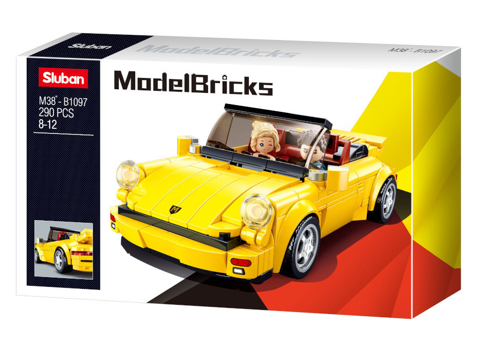 Sluban ModelBricks M38-B1097 Nemecký žltý športový automobil