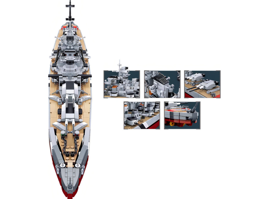 Sluban ModelBricks M38-B1102 Bojová loď Bismarck 2v1