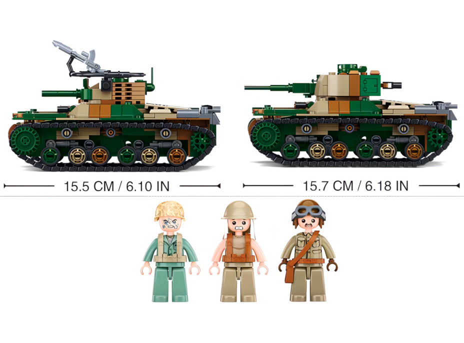 Sluban WWII M38-B1107 Japonský stredný tank Typ 97 2v1