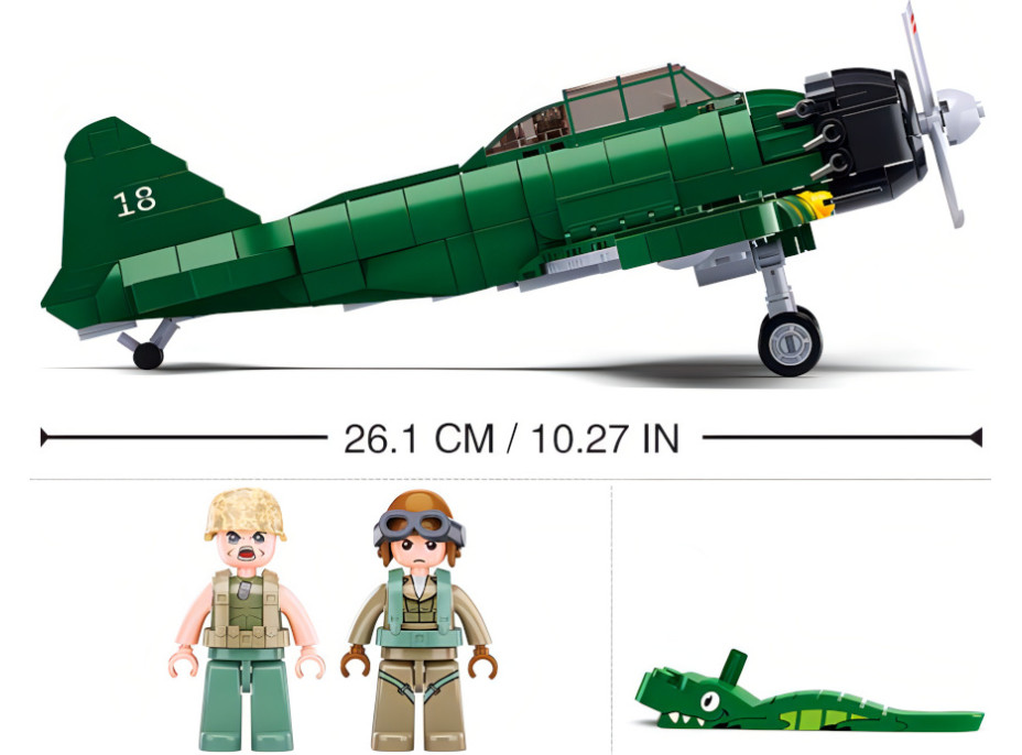 Sluban WWII M38-B1108 Stíhacie lietadlo Mitsubishi A6M Zero