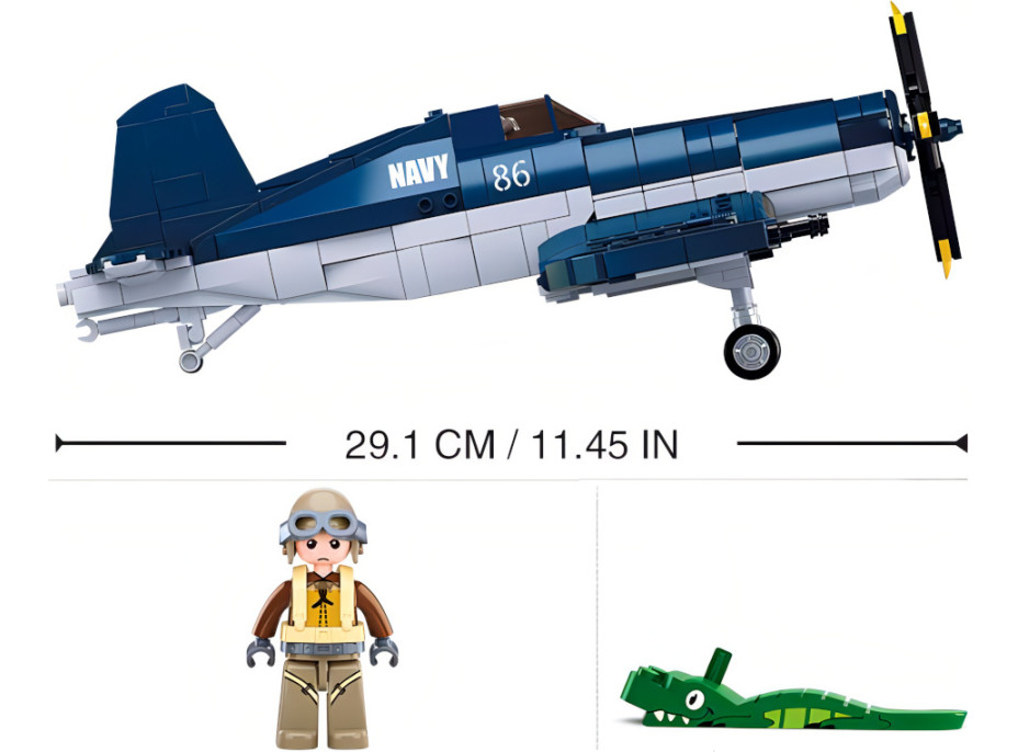 Sluban WWII M38-B1109 Americké stíhacie lietadlo F4U Corsair