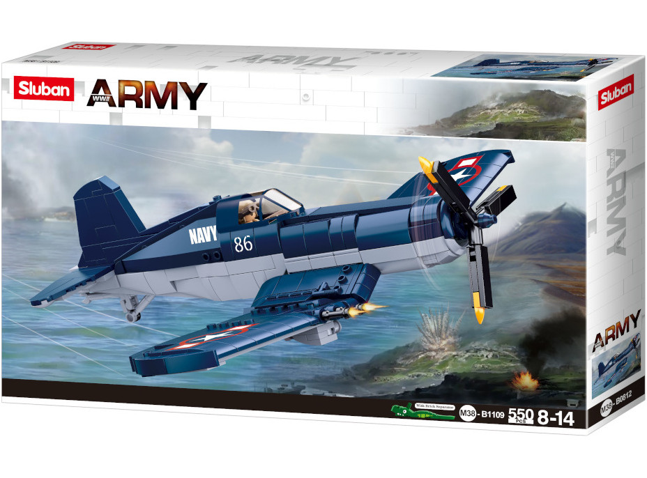 Sluban WWII M38-B1109 Americké stíhacie lietadlo F4U Corsair