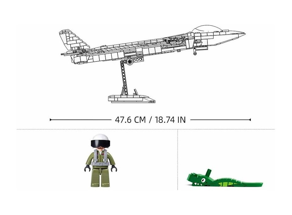 Sluban Army Model Bricks Neviditeľné lietadlo J-20 s kovovým povlakom