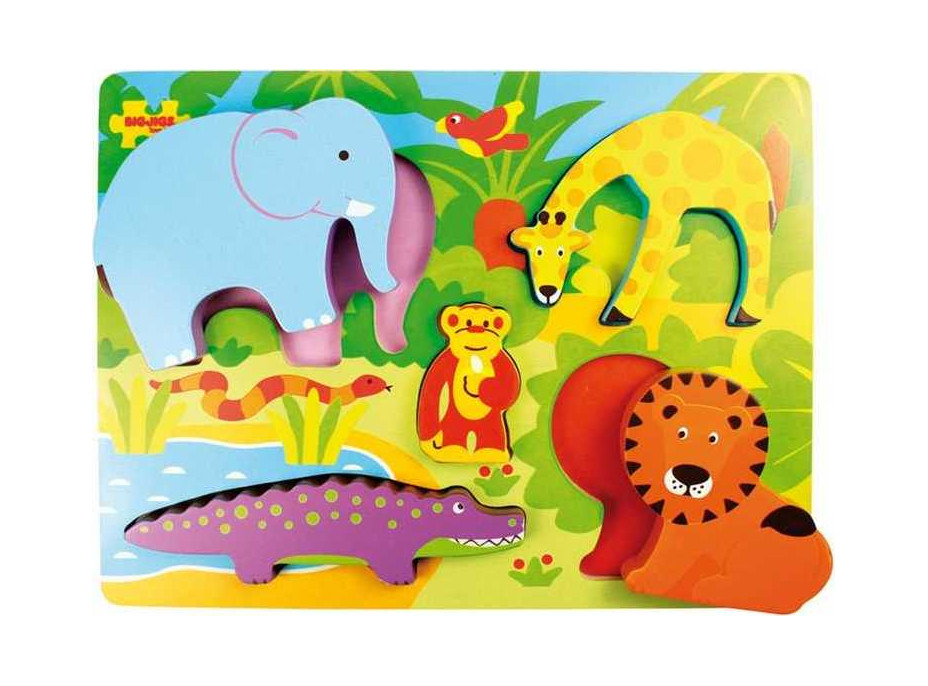 Bigjigs Toys Drevené vkladacie puzzle Safari