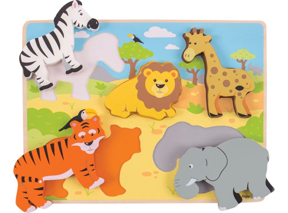 Bigjigs Toys Vkladacie puzzle safari