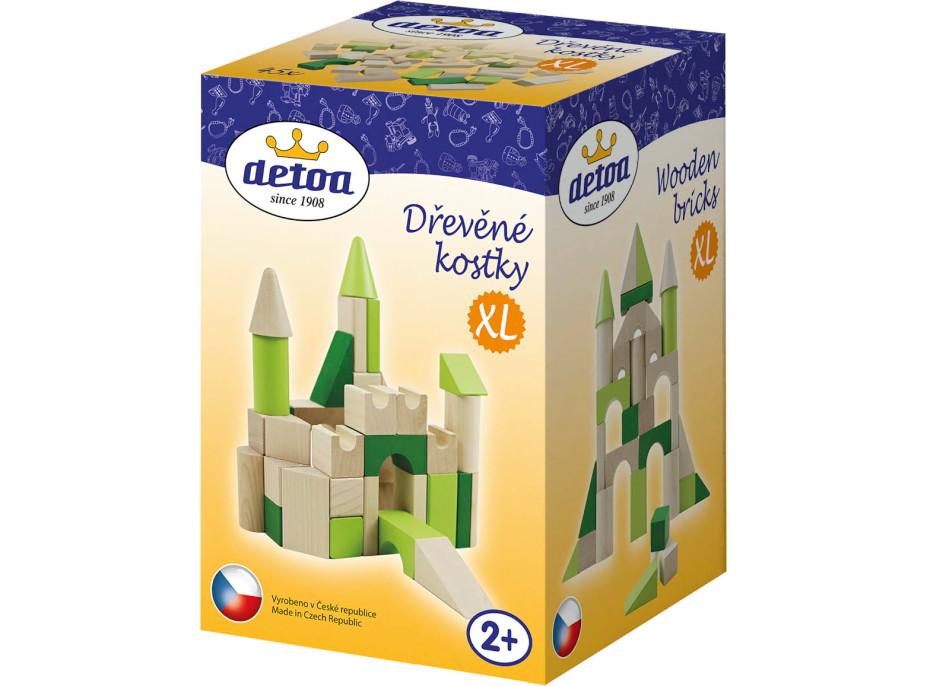 Detoa Drevené kocky XL 45 dielikov