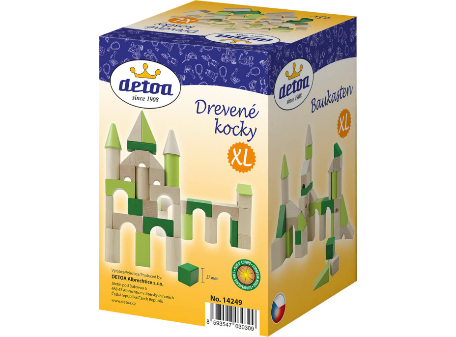 Detoa Drevené kocky XL 45 dielikov