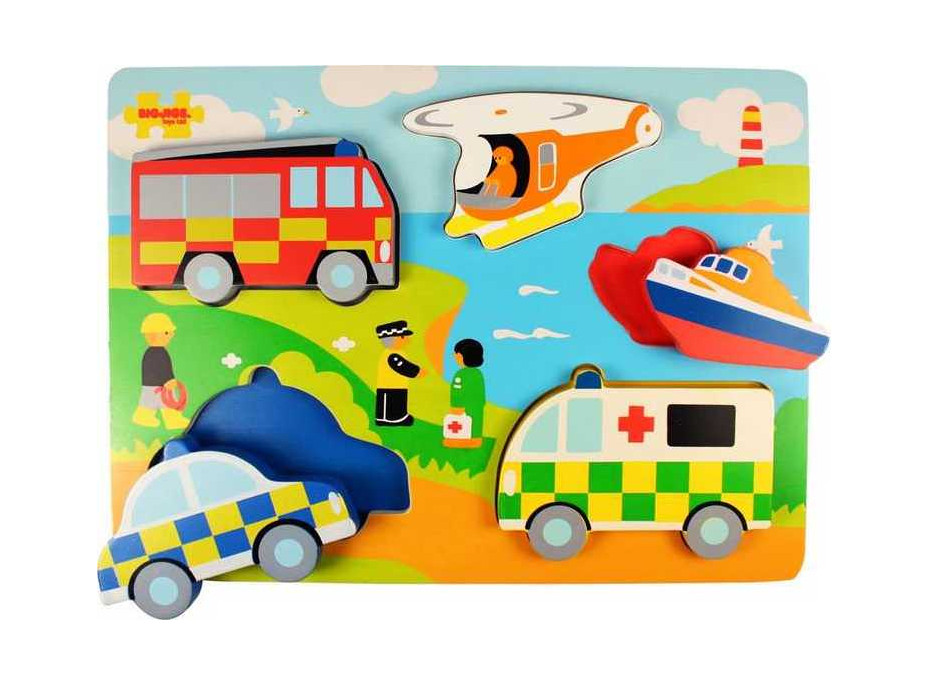 Bigjigs Toys Vkladacie puzzle záchranári