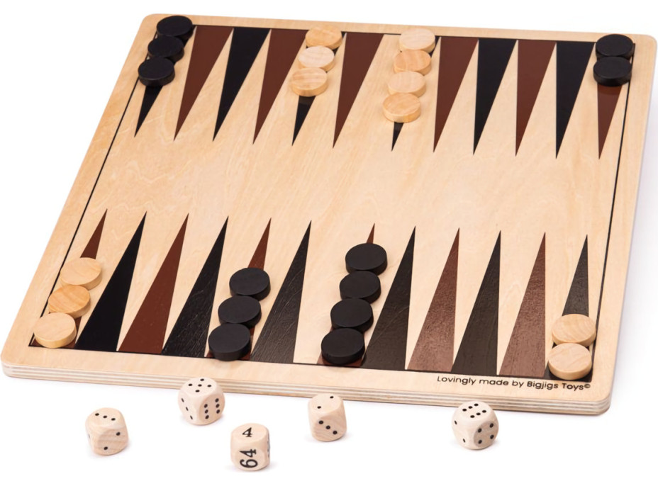 Bigjigs Toys Drevený backgammon