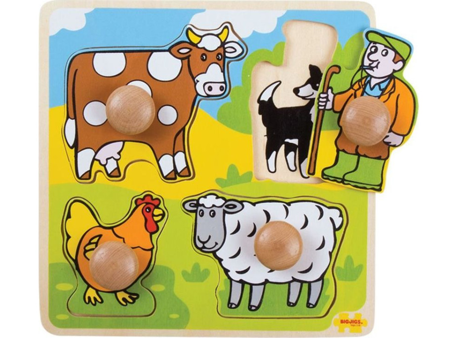 Bigjigs Toys Vkladacie edukatívne puzzle farma