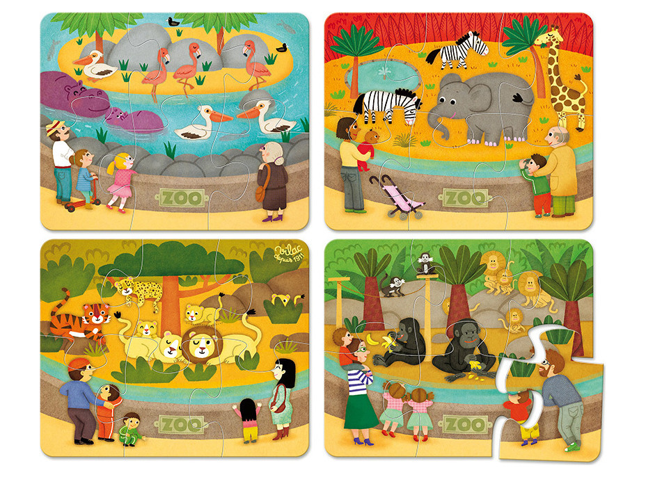 Vilac Drevené puzzle zoo