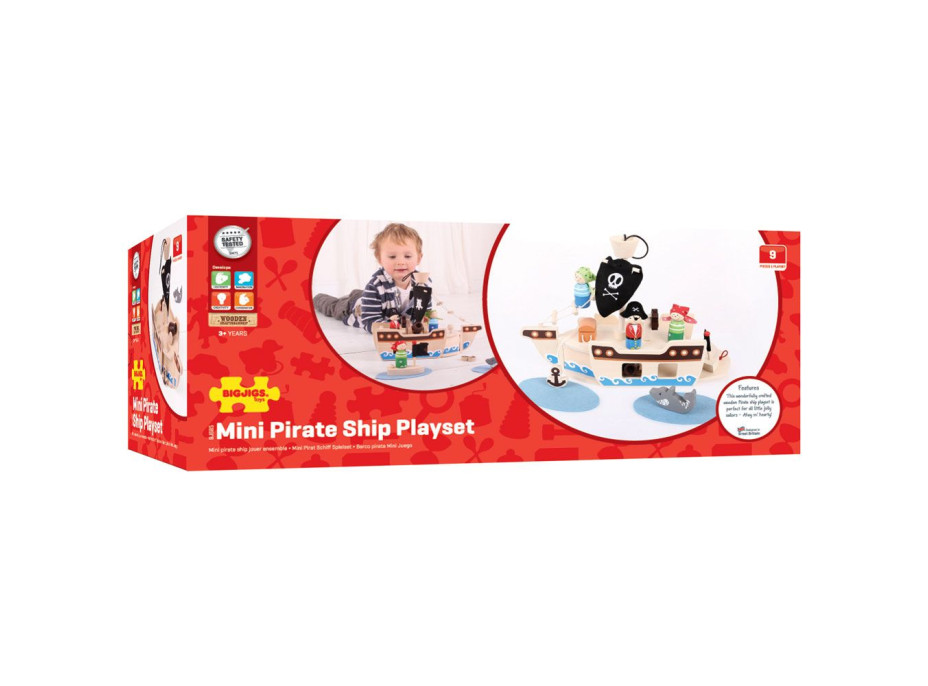 Bigjigs Toys Pirátska loď s pirátmi