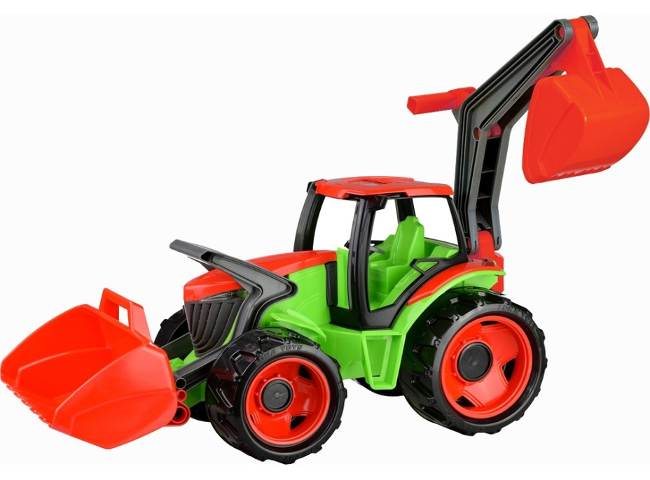 Lena Traktor s lyžicou a bagrom - zeleno červený