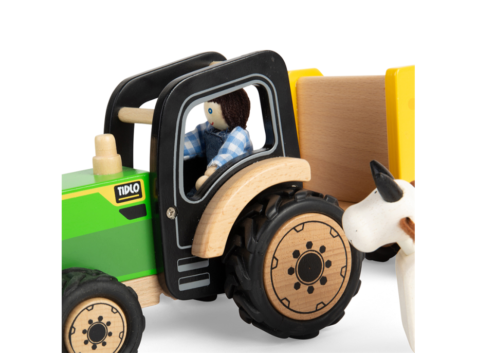 Tidlo Drevený traktor s prívesom