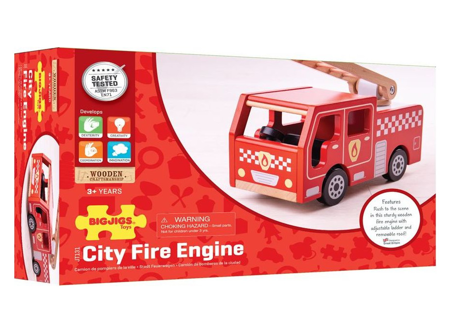 Bigjigs Toys Drevené hasičské auto