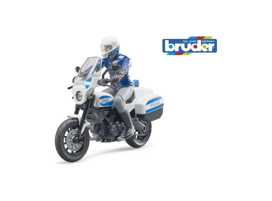 Bruder BWORLD policajný motocykel Ducati Scrambler s jazdcom