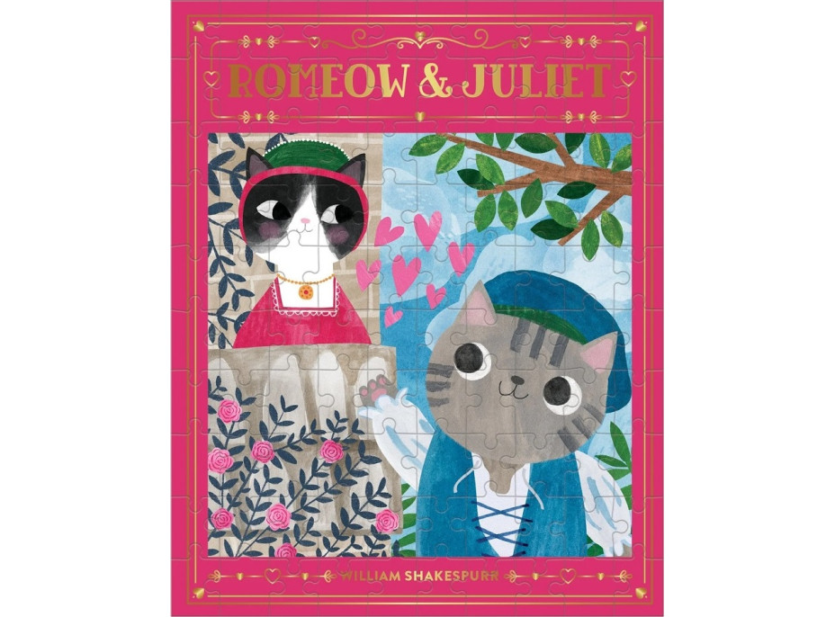 Mudpuppy Puzzle Romeow & Juliet Bookish Cats 100 dielikov